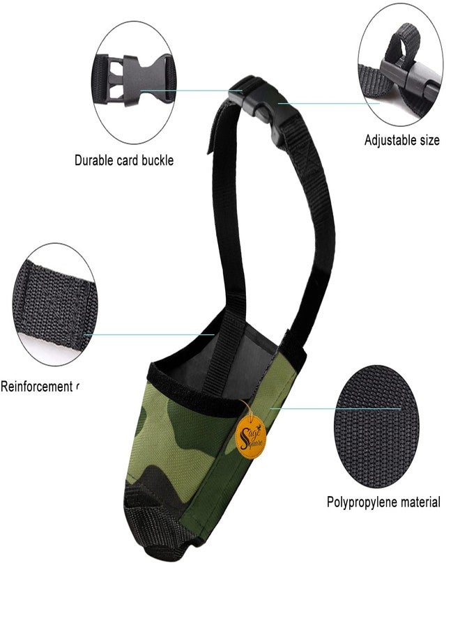 سايج سكوير كمامة سيج سكوير دوج آرمي، كمامة قابلة للتعديل للحيوانات الأليفة، شبكية، نايلون ناعم يسمح بالتهوية، كمامة مضادة للعض والنباح، غطاء للفم للكلاب الصغيرة والمتوسطة والكبيرة (كبيرة) - Image 4